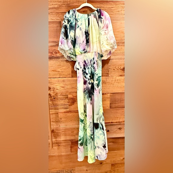 Karen Millen Multicolor Floral Maxi Dress w Puff Sleeves - Picture 8 of 13